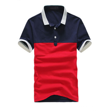 Polo de combinación de color rojo y azul oscuro Polo de negocios de línea plana